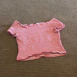 Stretchy off-the-shoulder crop